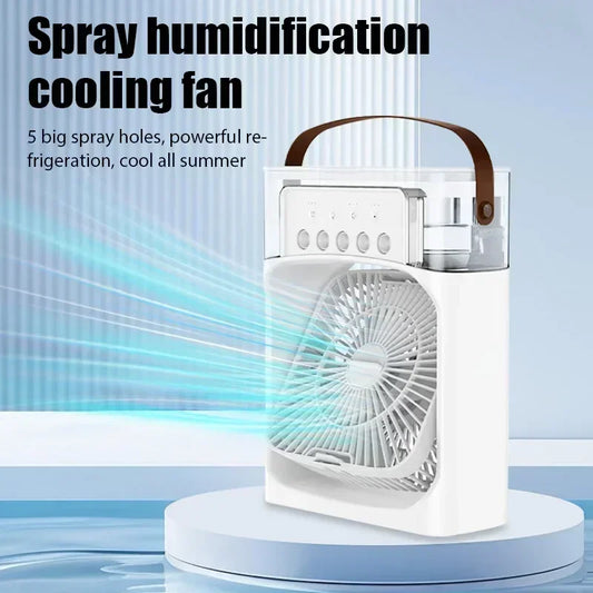 Portable 3 in 1 Fan AIr Conditioner Household Small Air Cooler LED Night Lights Humidifier