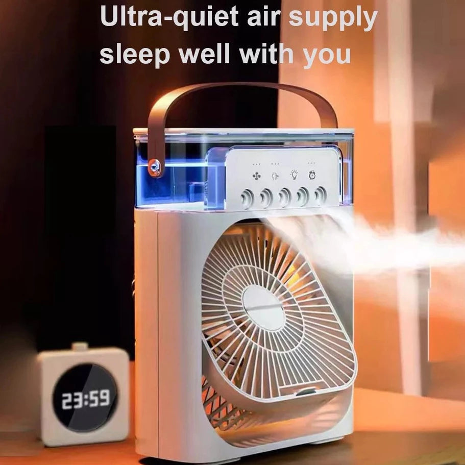 Portable 3 in 1 Fan AIr Conditioner Household Small Air Cooler LED Night Lights Humidifier